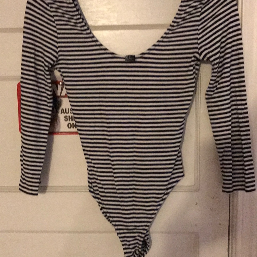 Striped body suit